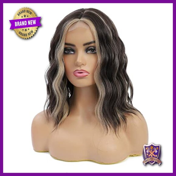 Short Curly Lace Front Wig, Human Hair, Heat Resistant, Glueless, 14 Inch main image 4